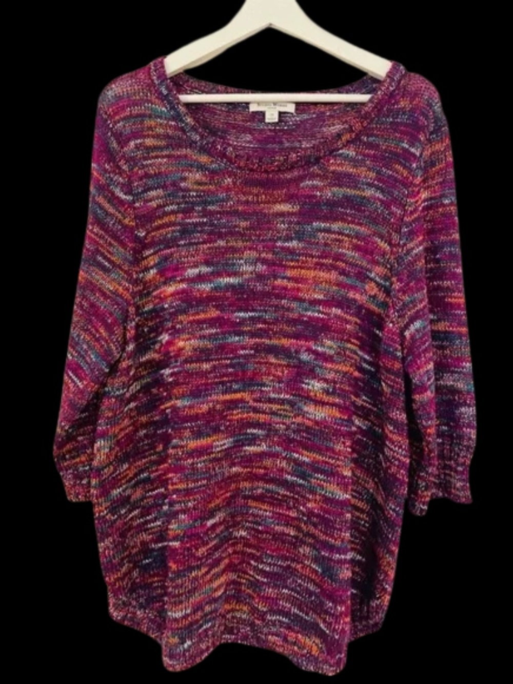 NWOT! Studio Works Marled Purple Knitted 3/4 Sleeve Sweater Size 2XL